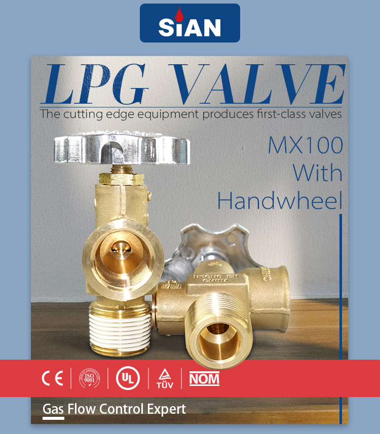 MX100 LPG Cylinder Valve Brass Pol Valve untuk Meksiko (12)